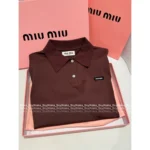 miumiu 25SS Early Autumn New Collection 🔛 Crewneck Two-in-One Style Letter Logo Long-Sleeve T-Shirt, Loose Fit, 100% Cotton - Image 17