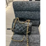 Chanel 🎒 25A Haute Atelier Collection Litchi-Grain Leather Handle & Chain Backpack / Mini Backpack / Tote Bag — Durable & Sturdy - Image 11