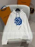 Louis Vuitton 🆕 2025SS Early Fall New Collection Printed Blue Letter Logo Hoodie Sweatshirt - Image 5