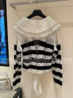 Dior 2025 Early Fall Collection ⭐️ Ruffle Fringe Sweater - Black & White Contrast Embroidered Pullover - Image 18