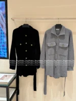 BRUNELLO CUCINELLI 2025SS Early Fall Collection 🩶 Robe-Style Cardigan - Belted Knit Coat with Metal Accents - Image 2