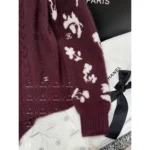 Chanel 2024N Coco Neige Ski Collection ❄️ Burgundy Jacquard Cashmere Sweater - Round Neck Pullover with Dust Bag - Image 10