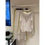 Chanel 2025C Early Spring Collection ❕ Cashmere Edition Lounge Set - Minimalist Contrast-Hem Hooded Coat & Wide-Leg Pants - Image 17