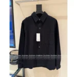 SAINT LAURENT 2025 Early Fall Collection 🔍 Heavy-Duty Embroidered Shirt - Denim Workwear Shirt w/ Pocket Logo & Notch Collar - Image 5