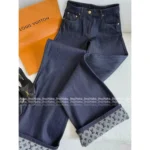 Louis Vuitton 25SS Spring/Summer Collection 🆕 Leather-Trim Denim Set - Zip-Front Vest & Wide-Leg Trousers - Image 27