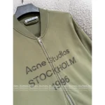 ACNE STUDIOS 2025 Autumn Collection 🍵 Classic 1996 Vintage Baseball Jacket - Matcha Green Retro Zip-Up w/ Distressed Logo - Image 12