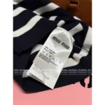 miumiu 2025SS Spring/Summer Collection 🖤 Black & White Contrast Knit Top - Stretch Letter Logo Bandeau Women's Top - Image 20
