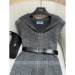 Prada 2025SS Early Fall Collection 🩶 Reversible Hooded Vest - Double-Faced Jacquard Logo w/ Belted Wool Blend - Image 2