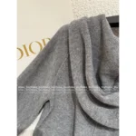 Dior 2025SS Early Fall Collection 🩶 Premium Gray Hooded Cardigan - Embroidered Logo Zip-Up w/ Cashmere-Wool Blend - Image 15