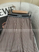 Loewe 2025SS Designer Embroidery Set 🤎 Back-Slit Plaid Shirt + Asymmetric Skirt - Autumn New Arrival - Image 23