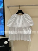 Chanel Keep Edition / Stunning~ 🤍 Vintage Retro "Cake" Blouse - Crystal Button Tie-Bow Shirt Women's Top - Image 14
