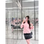 Chanel 2025A Early Fall Collection ✨ Women’s Imported Cashmere Knit Cardigan — Metal Button Pocket Round Neck Jacket - Image 6