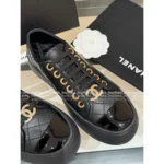 Chanel 2025B Early Fall Collection 🔍 Platform Biscuit Sneakers - Metallic Logo & Color-Block Design (3 Colors) - Image 15