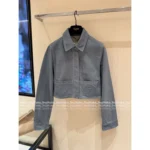 FENDI 2025 Early Fall Collection 🆕 Women's Structured Cropped Denim Jacket - Printed Logo Patch Pockets & Notch Collar - Image 2