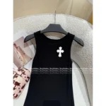 CHROME HEARTS 2025 Spring/Summer Collection 🖤 Leather Cross Logo Dress - Cotton Back Vine Print Slip Dress - Image 5