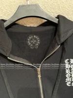 CHROME HEARTS 2025SS Early Fall Collection 🖤 Must-Have Streetwear Hoodie - Oversized Fit with Sanskrit Print & Zip Detail - Image 2