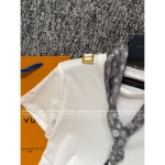Louis Vuitton 2025SS Spring/Summer Collection 🩶 Women’s Tie-Neck Short-Sleeve T-Shirt - 100% Premium Cotton - Image 3