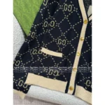 Gucci 2025SS Early Fall Collection ❕ Gold-Embroidered Cardigan - Color-Block V-Neck Knit Jacket - Image 8