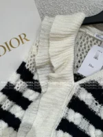 Dior 2025 Early Fall Collection ⭐️ Ruffle Fringe Sweater - Black & White Contrast Embroidered Pullover - Image 17