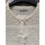 Acne Studios🤍 25SS Early Fall Collection - Women’s Bow-Tie Wool Cardigan w/ Pocket - Image 5
