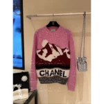 Chanel 2024N Coco Neige Ski Collection ❄️ Snow Mountain Sweater - Color-Block Jacquard Logo Pullover 🏔️ - Image 5