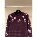 Chanel 2024N Coco Neige Ski Collection ❄️ Burgundy Jacquard Cashmere Sweater - Round Neck Pullover with Dust Bag - Image 9