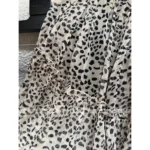SAINT LAURENT 2025 Spring/Summer Collection 🆕 Leopard Print Pleated Skirt - Elegant Polka Dot Midi Skirt - Image 9