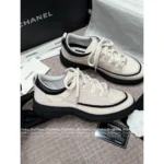 Chanel 2025B Fall/Winter Collection 🔎 Classic Quilted Panda 🐼 Black & White Color-Block Platform Sneakers 👟 - Chunky Lift Sole - Image 5