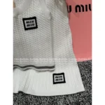 miumiu 25SS Spring/Summer Collection 🤍 Panda Color-Block Set - Sleeveless Knit Tank & Bodycon Skirt w/ Letter Logo - Image 18