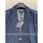 Louis Vuitton 2025SS Early Fall Collection 💙 Women's Denim Jacket - Cuff Lining Clover Print Logo & Metal Button Detail - Image 11