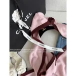 Chanel 25B Fall/Winter Collection 🎀 Women’s 100% Cashmere Hooded Scarf Wrap - Pink Luxury Knit Shawl - Image 7