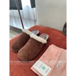 miumiu 2025SS Early Fall Collection 🐻 Women's Sherling Mule Slippers - Classic Letter Logo & Cloud Comfort (3 Colors Available) - Image 8