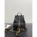 Chanel 25/26 Fall-Winter Collection 🖤 25Bag Drawstring Backpack - Caviar Leather w/ Chain ⛓️ Logo & Adjustable Straps 🎒 - Image 11