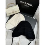 Chanel 2025B Fall/Winter Collection 🤍 Pom-Pom Beanie w/ Drop Pendant - Imported Cashmere Earflap Hat (Russian-Style Knit) - Image 13
