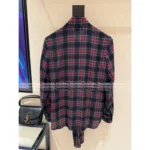 Saint Laurent 2025 Early Fall Collection 🖤 ROSÉ-Inspired Plaid Silk Shirt - Detachable Ribbon Tie & Dramatic Cuffs (Blackpink Style) - Image 12