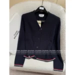 THOM BROWNE 2025SS Early Fall Collection 👧 Women's V-Neck Cardigan - Imported Lambswool & Cashmere Blend 🐑 - Image 10