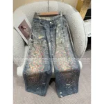 ACNE STUDIOS 2025 Early Fall Collection 🍬 Candy Beaded Wide-Leg Jeans - High-Waisted Painted Print & Embroidery 👖 - Image 6