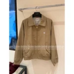 CELINE 2025SS Early Fall Collection 🤎 Structural Utility Jacket - Khaki Canvas w/ 3D Embroidery & Notch Collar - Image 2