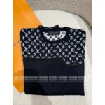 Louis Vuitton 2025 Early Fall Collection 🌟 Silk-Cotton Blend Tee - Jacquard Logo Round Neck Short Sleeve (with Silk) - Image 10