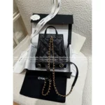 Chanel 25/26 Fall/Winter Collection 🖤 25Bag Drawstring Backpack - Caviar Leather Mini Backpack w/ Chain Strap ⛓️🎒 - Image 5