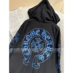 CHROME HEARTS 25SS Early Fall Collection 💙 Keep Edition Hoodie - Blue Print Sanskrit Logo Zip-Up - Image 11