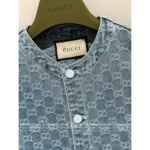 Gucci 2025SS Spring/Summer Collection ❕ GG Logo Burnout Denim Jacket - Embroidered Pocket Detail - Image 24