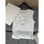 Dior 2025 Spring/Summer Collection 🌸 Print Logo Sleeveless Top - Studded Cuff Design - Image 16