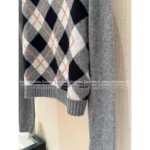 Prada 25SS Early Fall Collection 🧑‍🎓 British Academic Style Sweater - 100% Wool Round Neck Plaid Pullover - Image 18