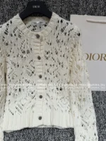 Dior 2025 Early Fall Collection ⭐ Beige Open-Knit Vest - Crochet Cardigan & Tank Top Set - Image 23
