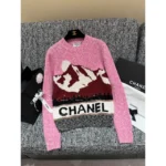 Chanel 2024N Coco Neige Ski Collection ❄️ Snow Mountain Sweater - Color-Block Jacquard Logo Pullover 🏔️ - Image 4