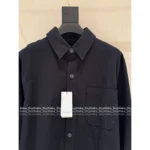 SAINT LAURENT 2025 Early Fall Collection 🔍 Heavy-Duty Embroidered Shirt - Denim Workwear Shirt w/ Pocket Logo & Notch Collar - Image 17