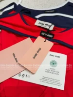miumiu 25SS Spring/Summer Collection ♥️ American Retro Sport Top - Stretch Fit Color-Block Logo Tank - Image 11