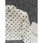 VALENTINO 2025SS French Retro Style ♥️ Silk Satin Suit Set - Handmade Bow V-Neck Polka Dot Blazer & Shorts - Image 15