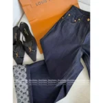 Louis Vuitton 25SS Spring/Summer Collection 🆕 Leather-Trim Denim Set - Zip-Front Vest & Wide-Leg Trousers - Image 25